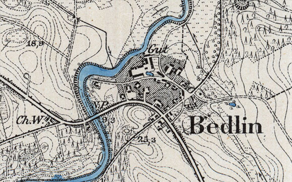 mapa majątku Bedlin