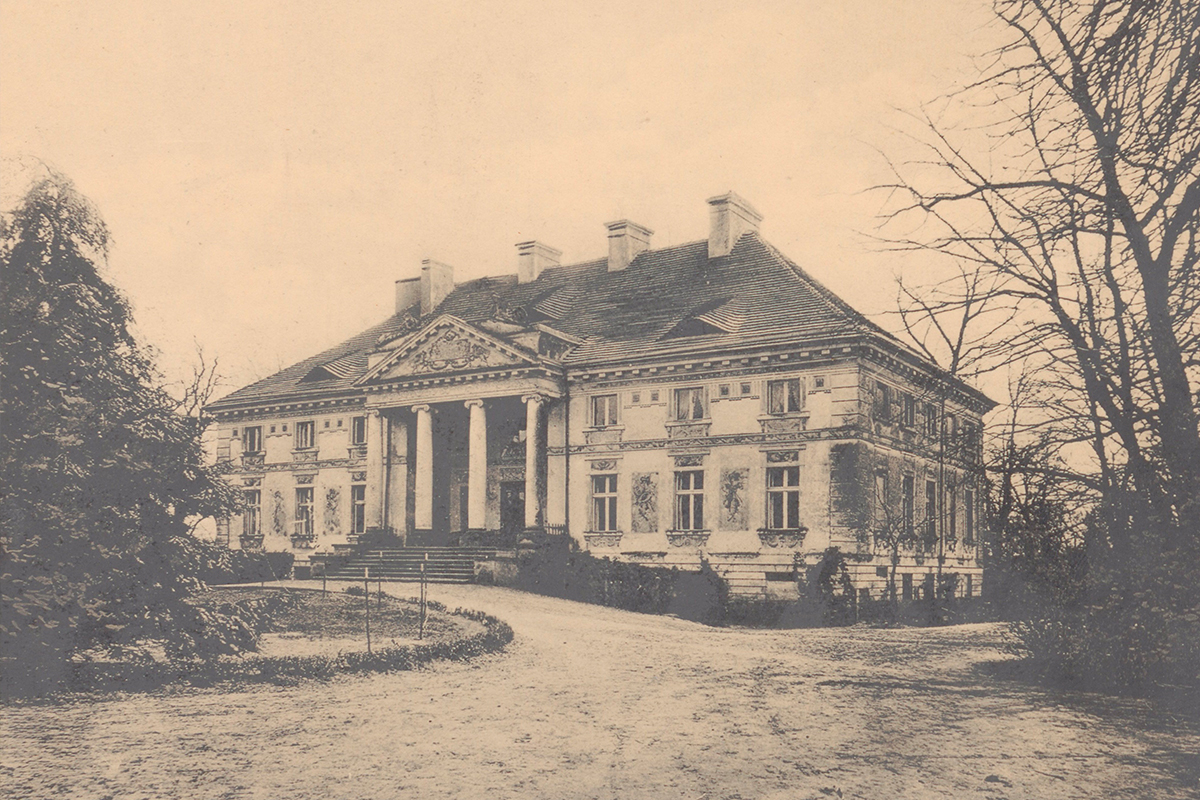 Pałac w Lewkowie około roku 1912, Dwory Polskie w Wielkim Księstwie Poznańskim, Leonard Duczykiewicz, fot. Polona