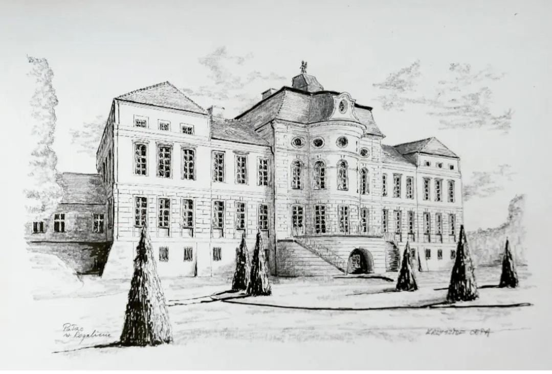 Pałac w Rogalinie rysunek Krzysztof Cepa