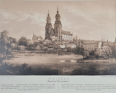 Gniezno Katedra - Napoleon Orda- reprint w passpartout