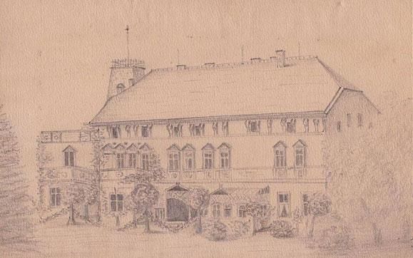 pałac w Objeździe rysunek
