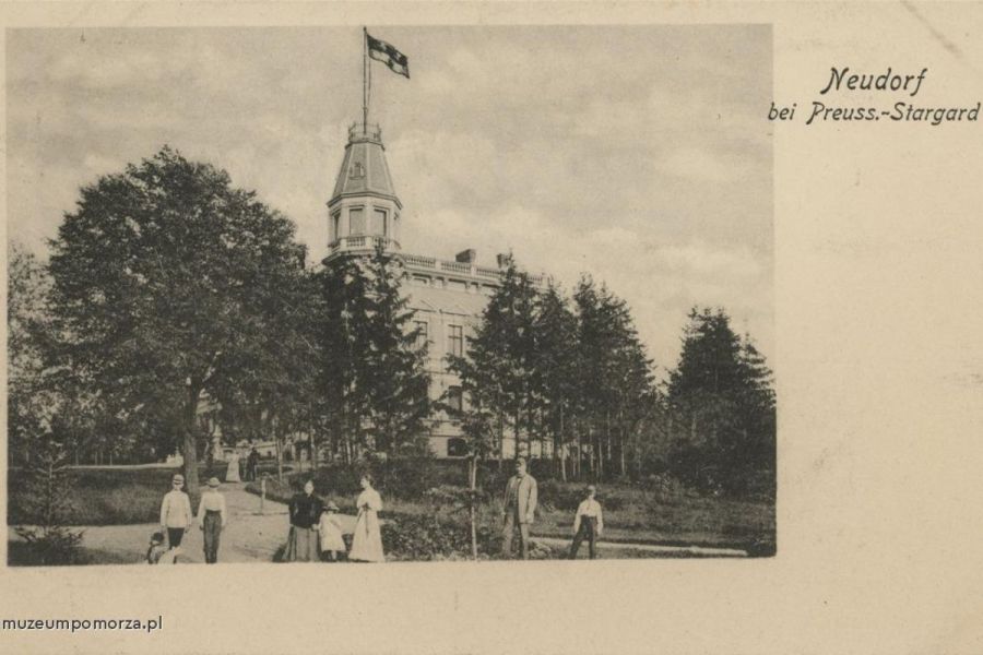 Pałac Nowa Wieś Rzeczna Neudorf ok. 1900