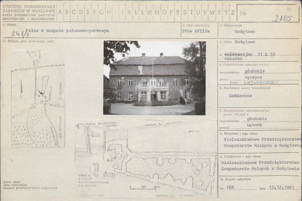 Karta zabytku pałac w Godętowie