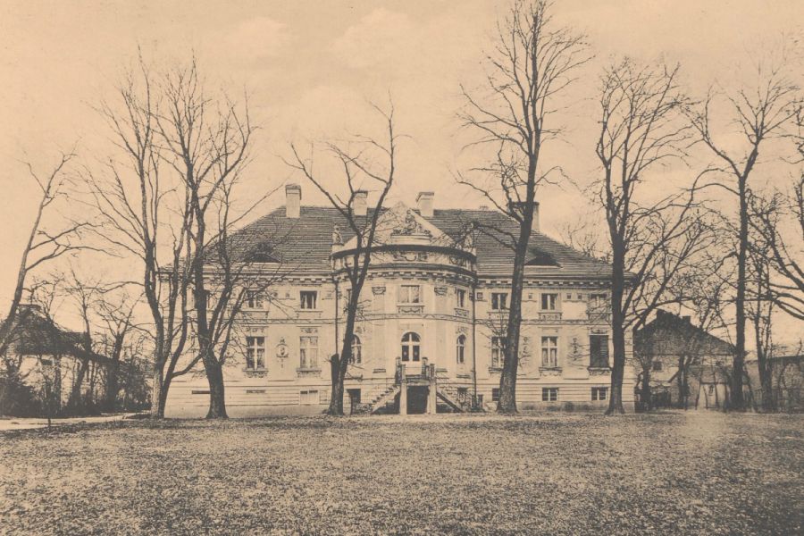 Pałac w Lewkowie około roku 1912, Dwory Polskie w Wielkim Księstwie Poznańskim, Leonard Duczykiewicz, fot. Polona
