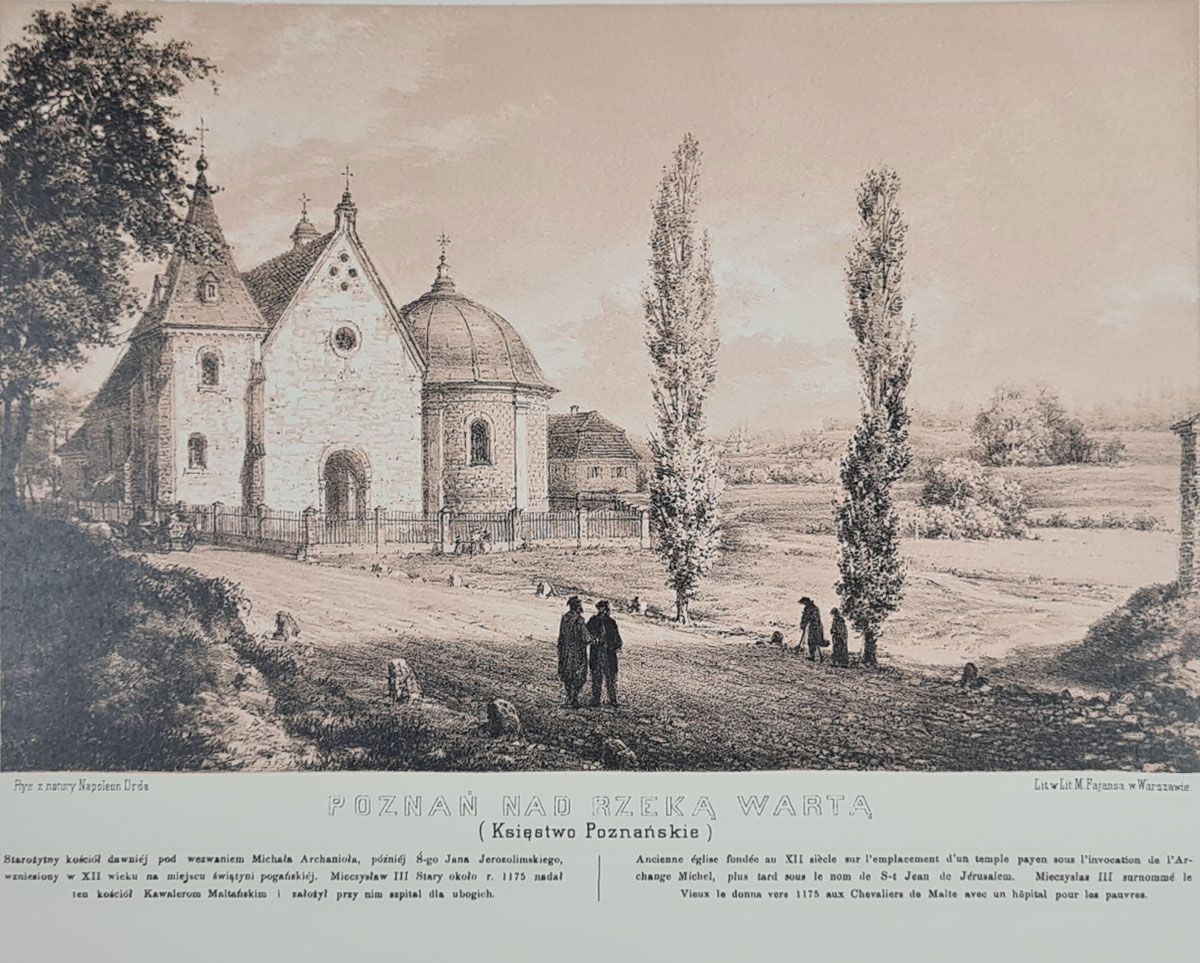 Poznań Kościół Św. Jana - Napoleon Orda- reprint w passpartout