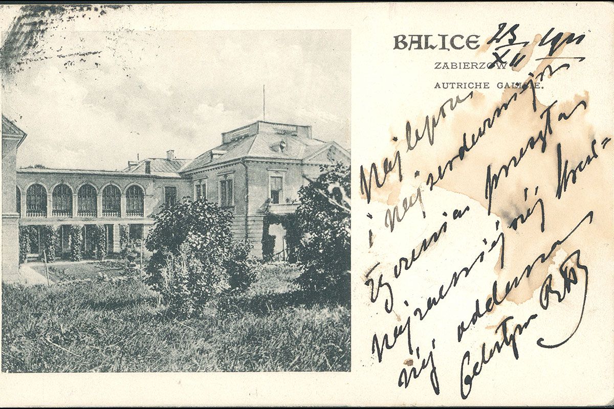 pałac w Balicach pocztówka 1911 r.
